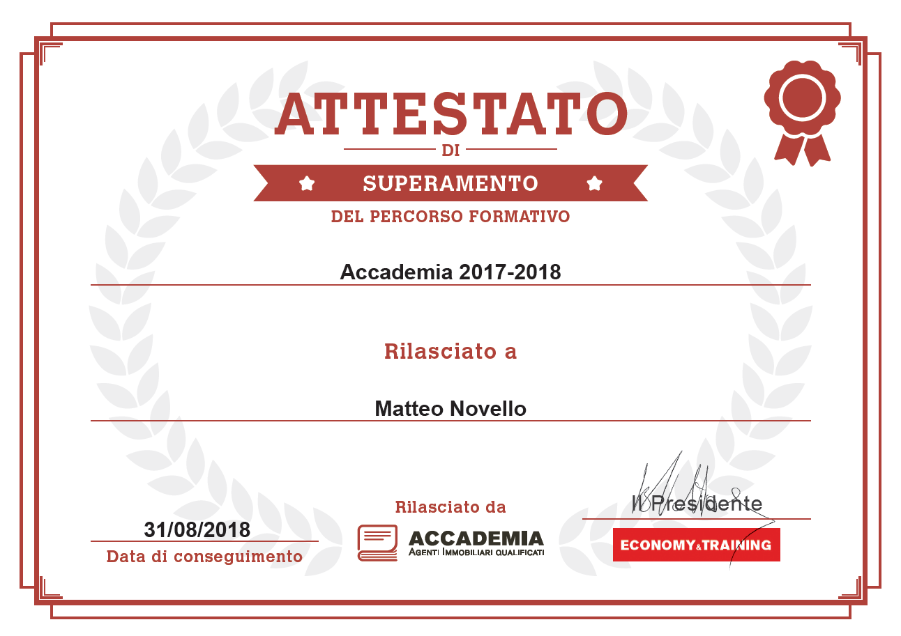 CERTIFICATO ACCADEMIA